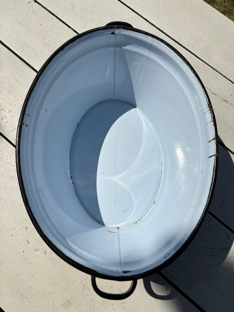 Alte Emaille Wanne Blau - Weingärtners Genusshandwerk