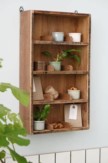 Ib Laursen Wandregal mit 4 Ablagen mit Fachteilern - Weingärtners Genusshandwerk