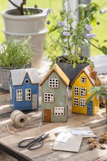 Ib Laursen Haus für Teelicht Nyhavn braune Tür - Weingärtners Genusshandwerk