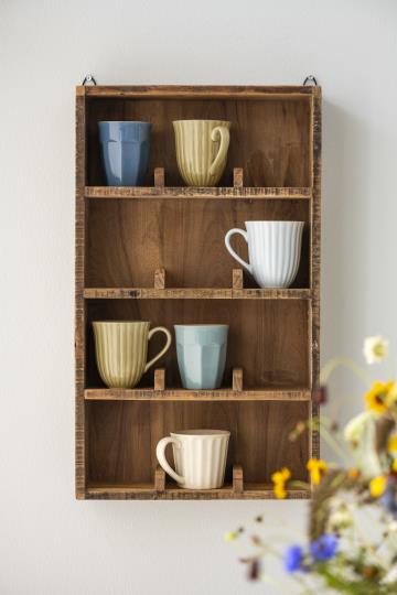 Ib Laursen Wandregal mit 4 Ablagen mit Fachteilern - Weingärtners Genusshandwerk