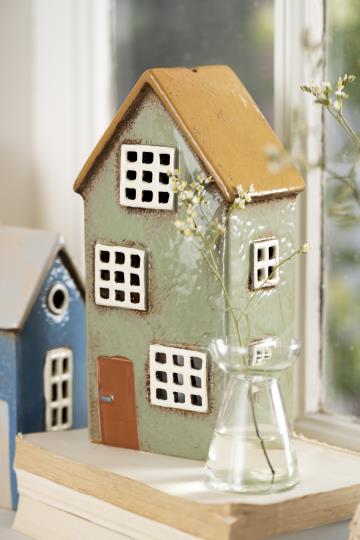 Ib Laursen Haus für Teelicht Nyhavn braune Tür - Weingärtners Genusshandwerk