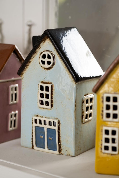 Ib Laursen Haus für Teelicht Nyhavn Doppeltür schwarzes Dach - Weingärtners Genusshandwerk