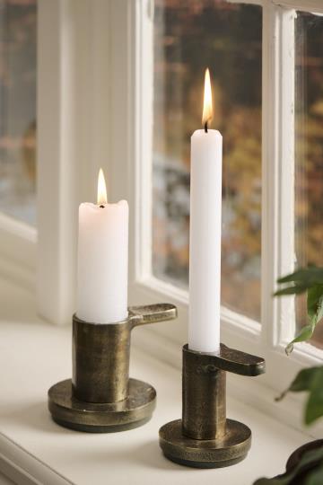 Ib Laursen Kerzenhalter für 3,8 cm Kerze mit Henkel Tiza - Weingärtners Genusshandwerk