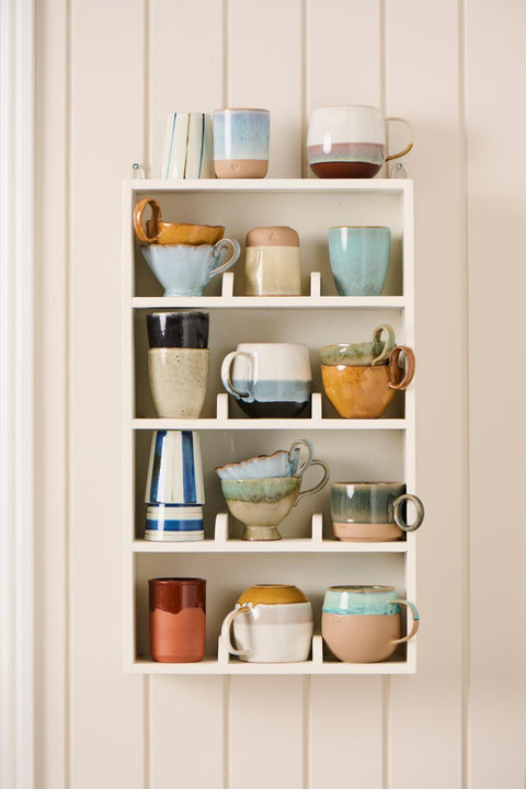 Ib Laursen Becher Steingut Nordby mit Streifen 4er Set - Weingärtners Genusshandwerk