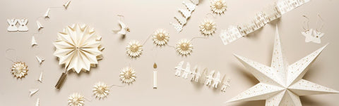 Ib Laursen Schneeflocke zum hängen weiß m/Goldglimmer Stella Weihnachtsschmuck - Weingärtners Genusshandwerk