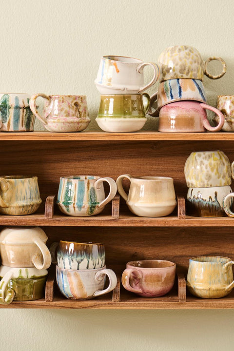 Ib Laursen Tasse mit Henkel Trosa blaue Struktur - Weingärtners Genusshandwerk