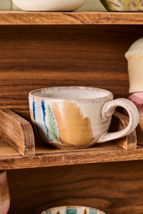 Ib Laursen Tasse mit Henkel Trosa blaue Struktur - Weingärtners Genusshandwerk