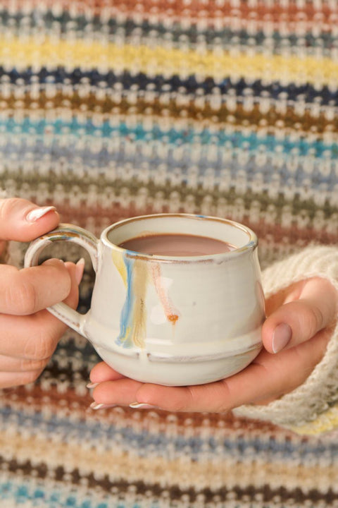 Ib Laursen Tasse mit Henkel Kalmar mehrfarbige Streifen - Weingärtners Genusshandwerk