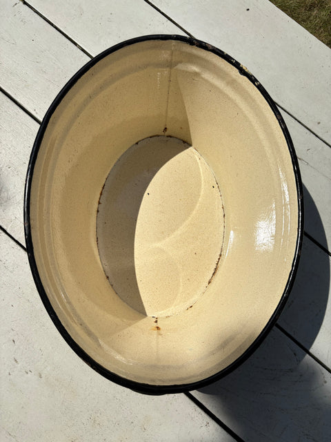 Alte Emaille Wanne Gelb - Weingärtners Genusshandwerk