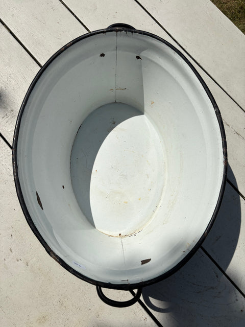 Alte Emaille Wanne Meeresblau - Weingärtners Genusshandwerk