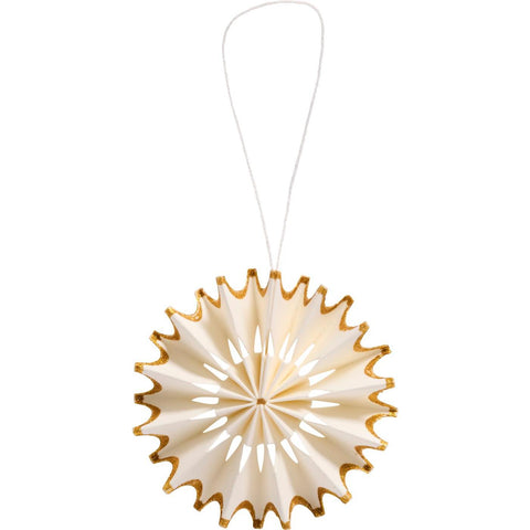 Ib Laursen Schneeflocke zum hängen weiß m/Goldglimmer Stella Weihnachtsschmuck - Weingärtners Genusshandwerk