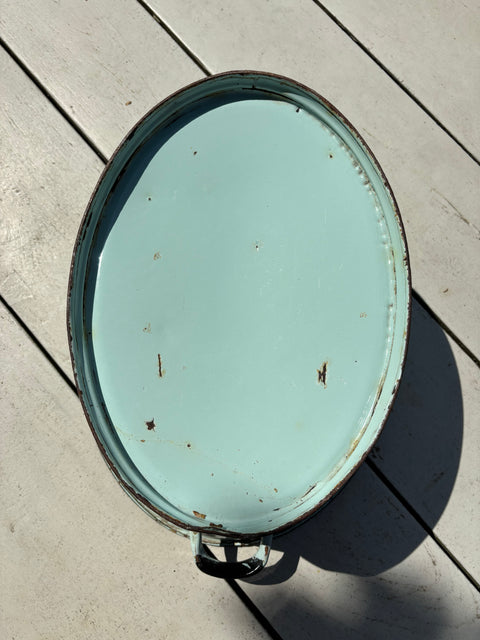 Alte Emaille Wanne Mint Grün - Weingärtners Genusshandwerk