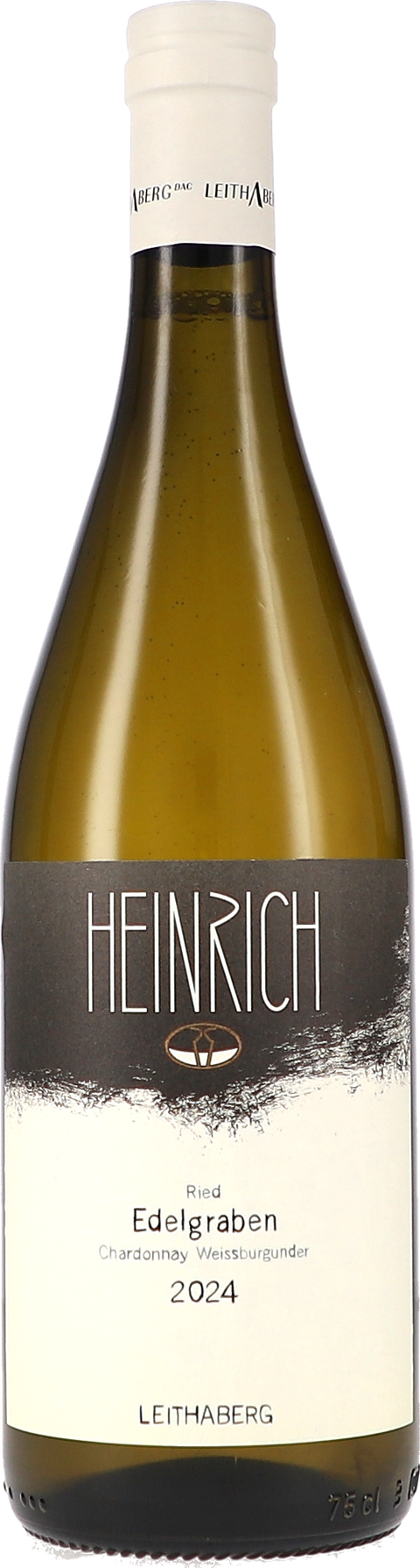 Weinflasche Heinrich Edelgraben Chardonnay Weissburgunder Leithaberg DAC BIO, Weißwein aus dem Burgenland