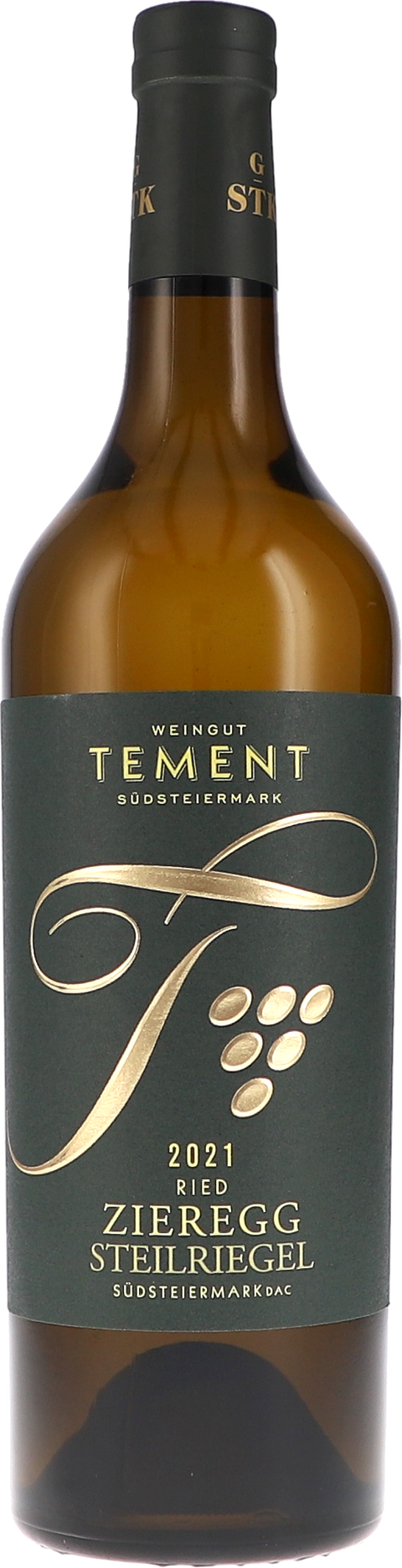 Weinflasche Tement Ried Zieregg Steilriegel Morillon Große STK Lage BIO, Weißwein aus der Südsteiermark