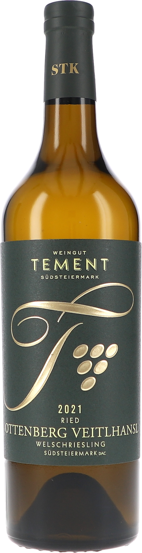 Weinflasche Tement Welschriesling Ottenberg Veitlhansl, Südsteiermark DAC BIO, Weißwein aus der Südsteiermark
