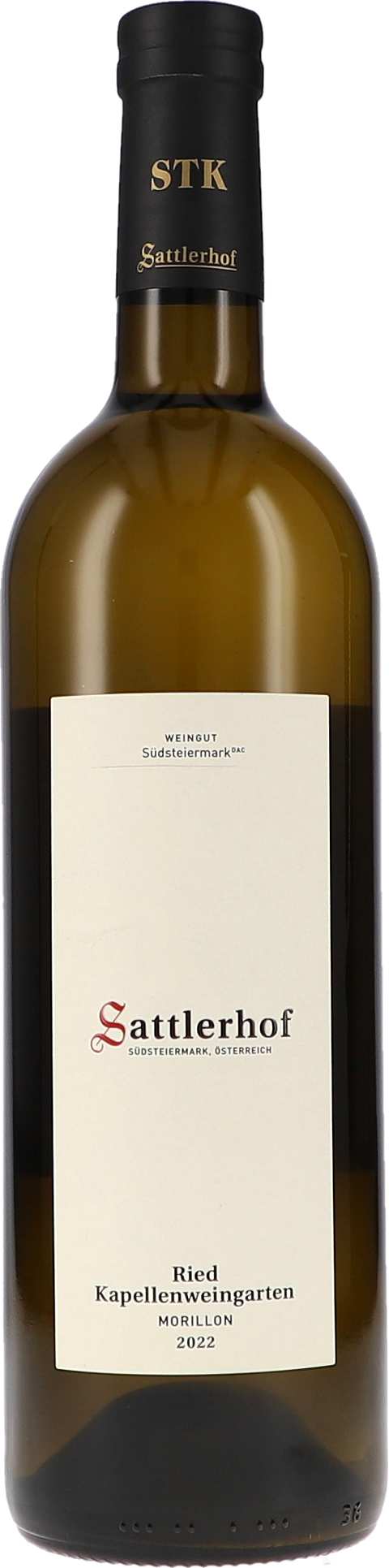 Weinflasche Sattlerhof Ried Kapellenweingarten Morillon DAC BIO, Weißwein aus der Südsteiermark