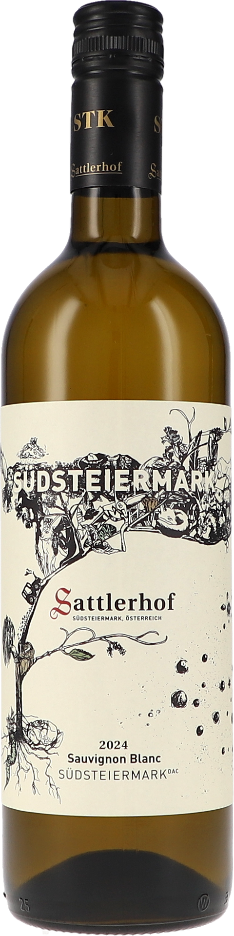 Weinflasche Sattlerhof Sauvignon Blanc DAC BIO, Weißwein aus der Südsteiermark