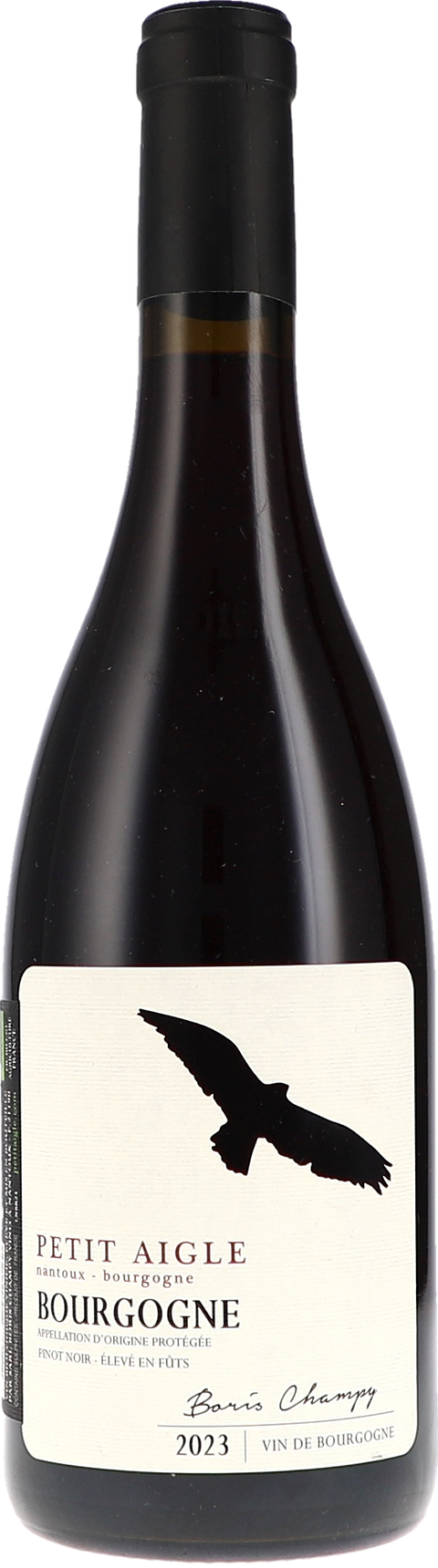 Weinflasche Boris Champy Petit Aigle, Bourgogne Pinot Noir - Élevé en Fût AOP BIO, Rotwein aus Burgund