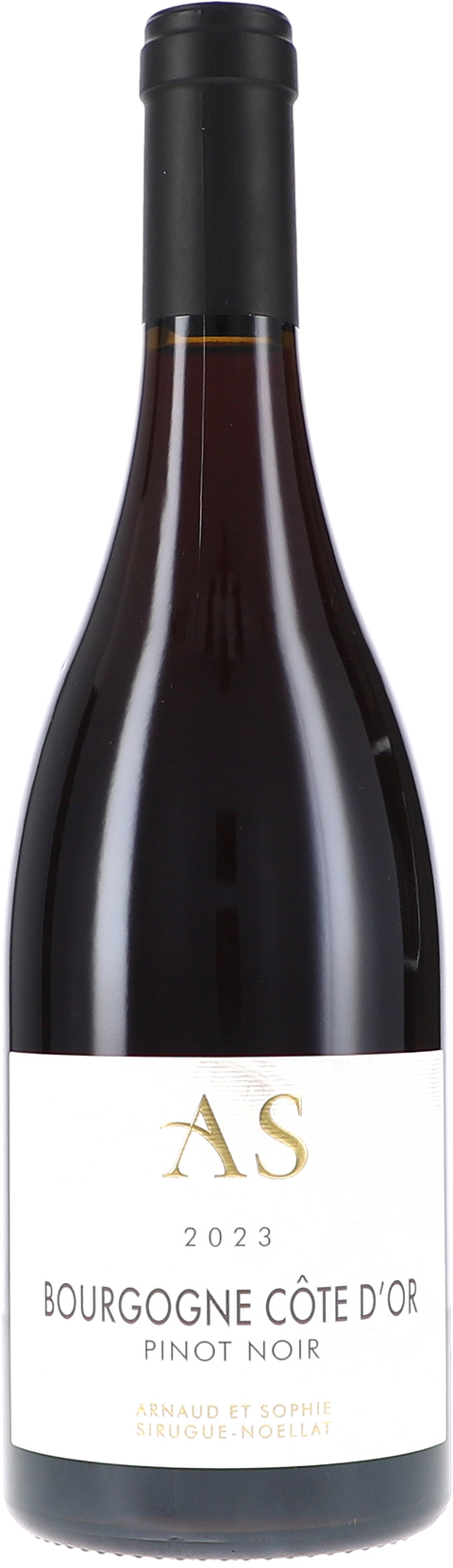 Weinflasche AS Sirugue-Noëllat Bourgogne Côte d'Or Pinot Noir AOC, Rotwein aus Burgund