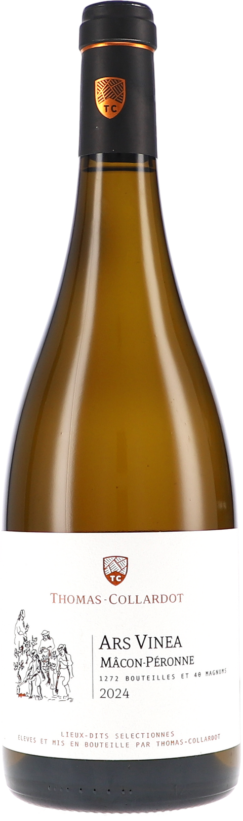 Weinflasche Thomas-Collardot Mâcon-Péronne Ars Vinea blanc AOC BIO, Weißwein aus Burgund