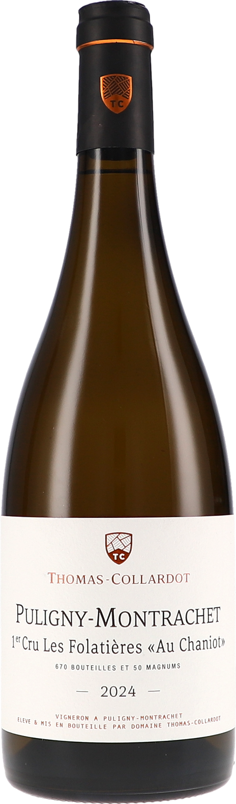 Weinflasche Thomas-Collardot Puligny-Montrachet 1er Cru Les Folatières „Au Chaniot“ AOC BIO, Weißwein aus Burgund