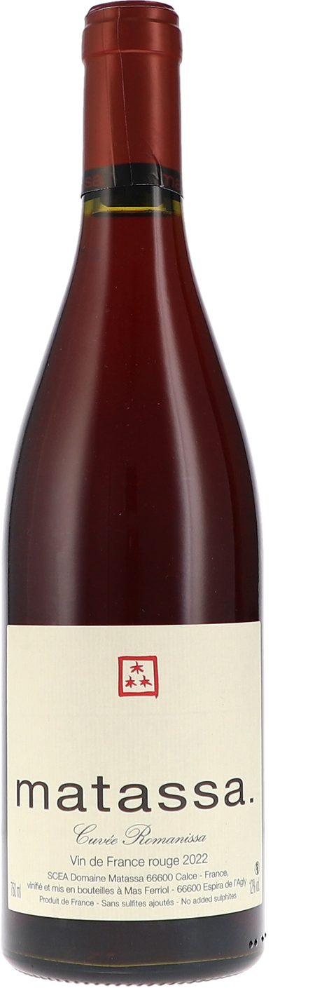Weinflasche Matassa Cuvée Romanissa VdF rouge, Rotwein aus dem Languedoc-Roussillon