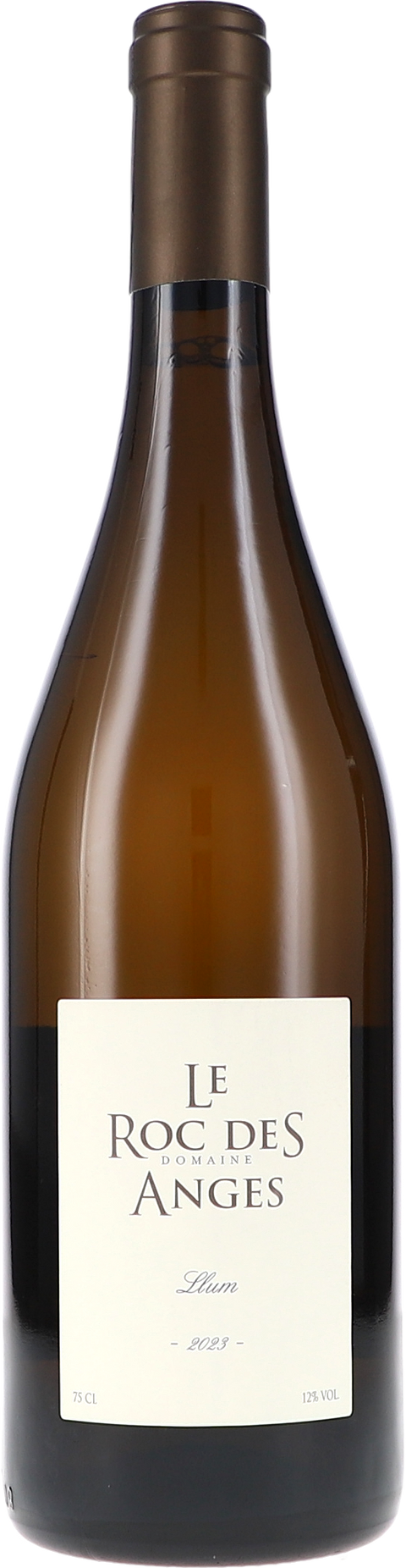Weinflasche Roc des Anges Llum, Côtes Catalanes blanc IGP BIO, Weißwein aus dem Languedoc-Roussillon