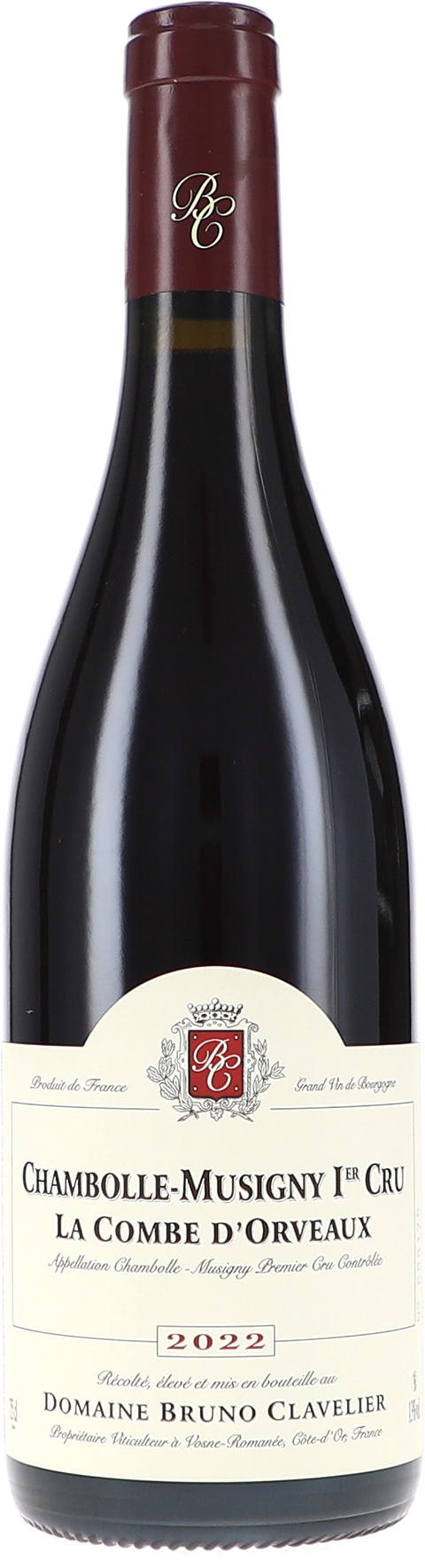 Weinflasche Bruno Clavelier Chambolle-Musigny 1er Cru „La Combe d'Orveaux“ AOC BIO, Rotwein aus Burgund