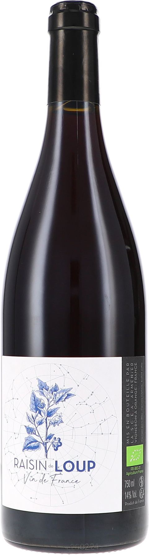 Weinflasche Marcoux Raisin de Loup Rouge VdF BIO, Rotwein von der südlichen Rhône