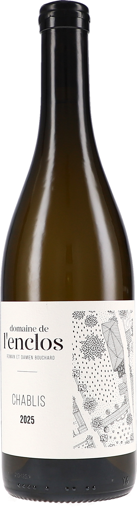 Weinflasche de l'Enclos Chablis AOC BIO, Weißwein aus Burgund