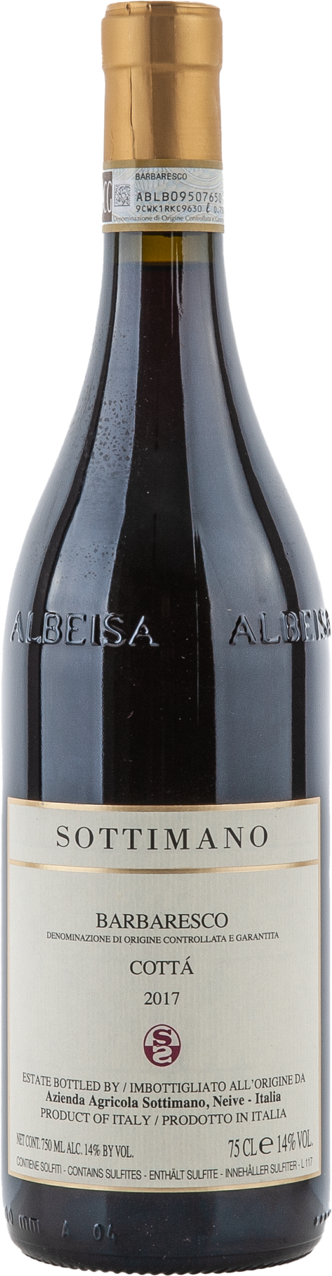 Weinflasche Sottimano Cottá, Barbaresco DOCG, Rotwein aus dem Piemont