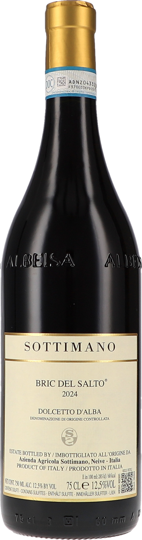 Weinflasche Sottimano Bric Del Salto Dolcetto d'Alba DOC, Rotwein aus dem Piemont