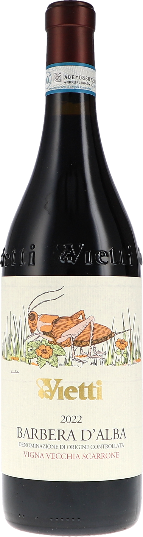 Weinflasche Vietti Barbera d'Alba DOC Scarrone Vigna Vecchia BIO, Rotwein aus dem Piemont