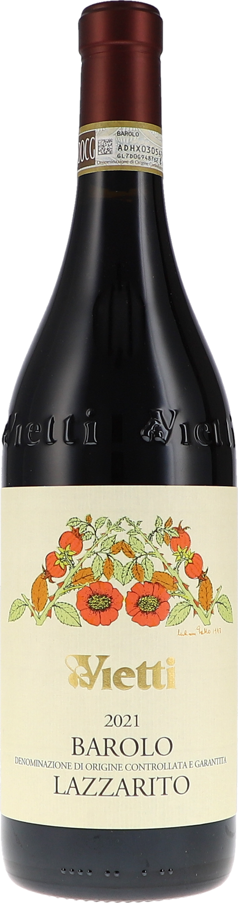 Weinflasche Vietti Barolo DOCG Lazzarito, Rotwein aus dem Piemont