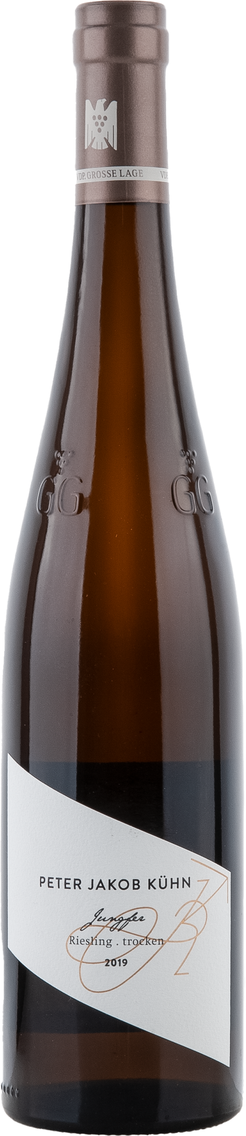 Weinflasche Peter Jakob Kühn Riesling Jungfer Grosses Gewächs BIO, Weißwein aus dem Rheingau