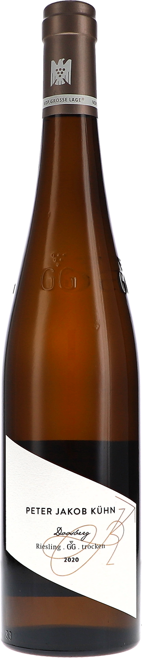 Weinflasche Peter Jakob Kühn Riesling Doosberg Grosses Gewächs BIO, Weißwein aus dem Rheingau