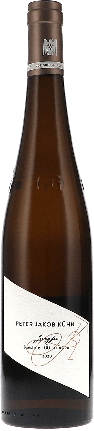 Weinflasche Peter Jakob Kühn Riesling Jungfer Grosses Gewächs BIO, Weißwein aus dem Rheingau