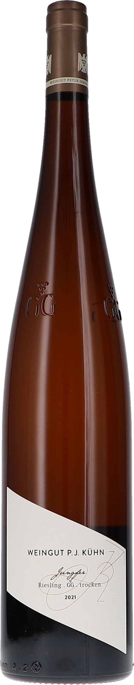 Weinflasche Peter Jakob Kühn Riesling Jungfer Grosses Gewächs BIO, Weißwein aus dem Rheingau