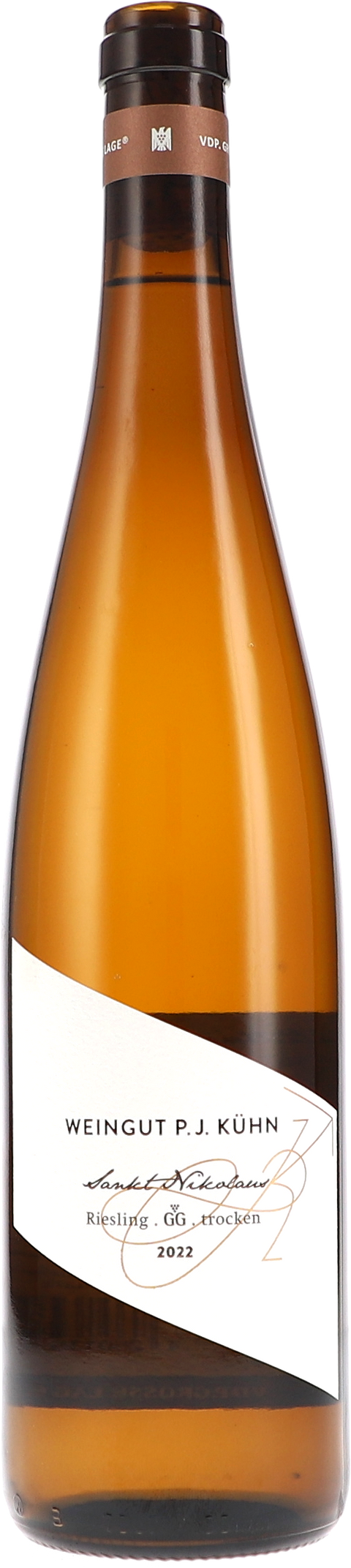 Weinflasche Peter Jakob Kühn Riesling Sankt Nikolaus Grosses Gewächs BIO, Weißwein aus dem Rheingau