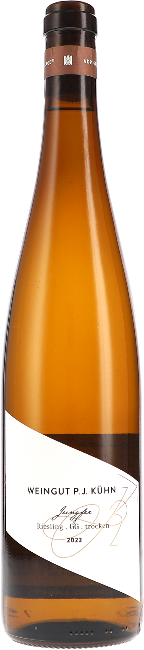 Weinflasche Peter Jakob Kühn Riesling Jungfer Grosses Gewächs BIO, Weißwein aus dem Rheingau