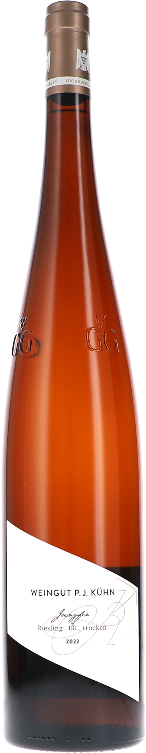 Weinflasche Peter Jakob Kühn Riesling Jungfer Grosses Gewächs BIO, Weißwein aus dem Rheingau