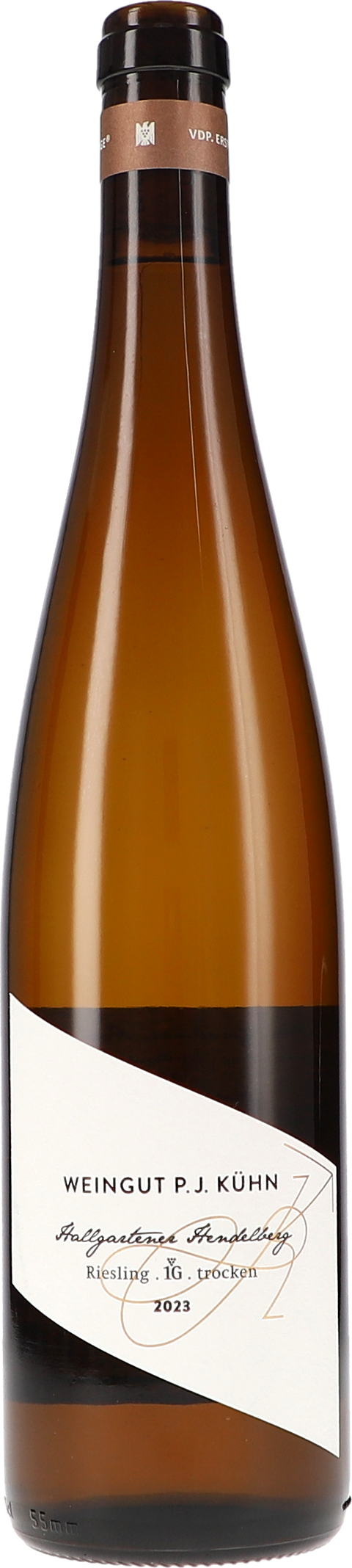 Weinflasche Peter Jakob Kühn Riesling Hallgartener Hendelberg 1G Erste Lage BIO, Weißwein aus dem Rheingau
