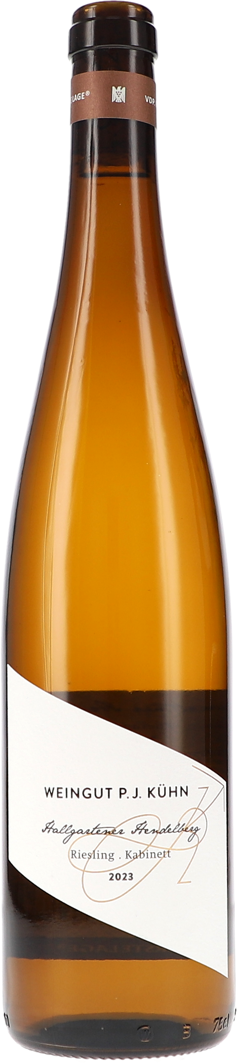Weinflasche Peter Jakob Kühn Riesling Hallgarten Hendelberg Kabinett BIO, Weißwein aus dem Rheingau