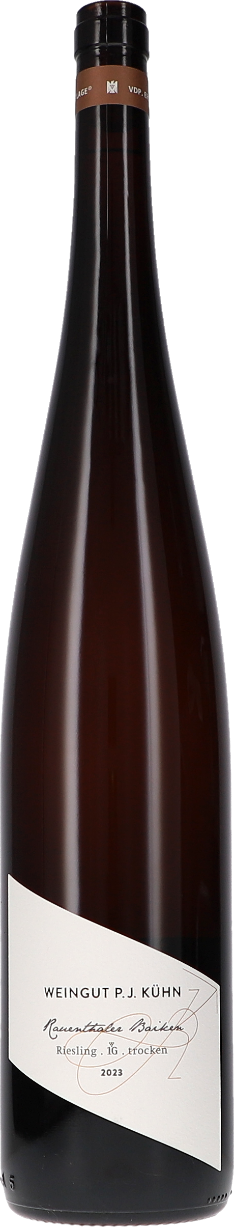 Weinflasche Peter Jakob Kühn Riesling Rauenthaler Baiken 1G Erste Lage, Weißwein aus dem Rheingau