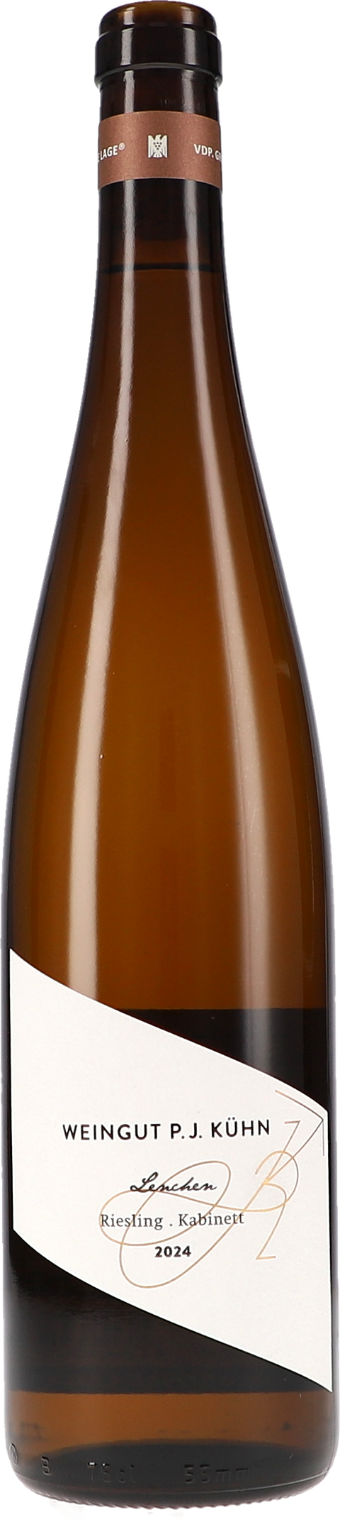 Weinflasche Peter Jakob Kühn Riesling Lenchen Kabinett VDP Grosse Lage BIO, Weißwein aus dem Rheingau