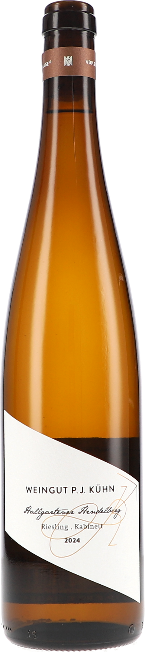 Weinflasche Peter Jakob Kühn Riesling Hallgarten Hendelberg Kabinett BIO, Weißwein aus dem Rheingau