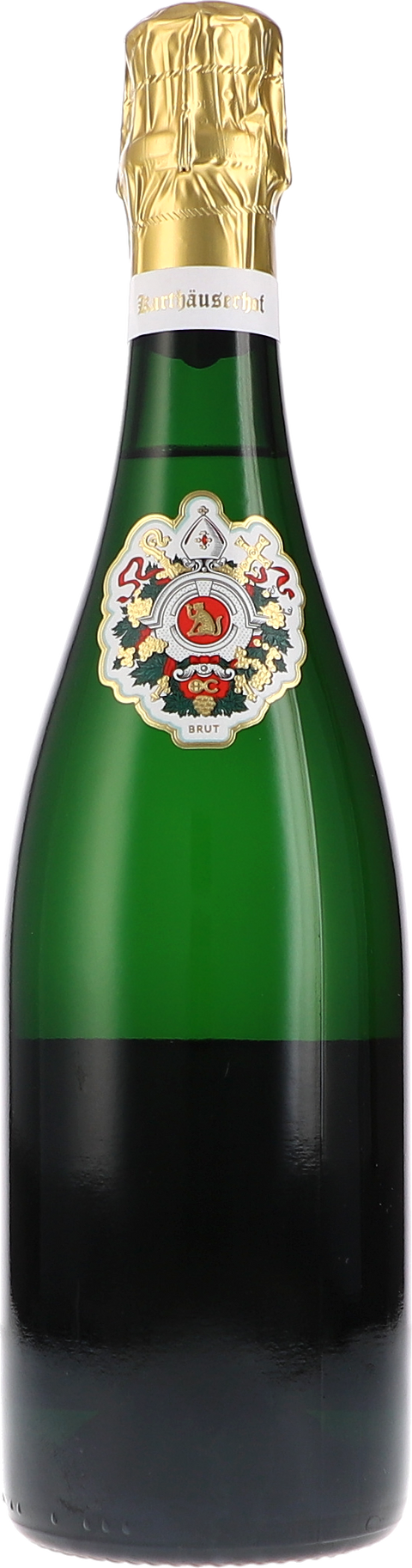 Weinflasche Karthäuserhof Brut, traditionelle Flaschengärung, Schaumwein von der Mosel