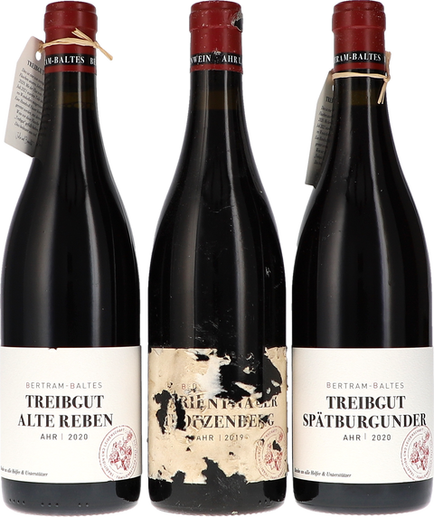 Weinflasche Bertram-Baltes Treibgut Kiste: Spätburgunder, Alte Reben, Lagenwein, Rotwein von der Ahr