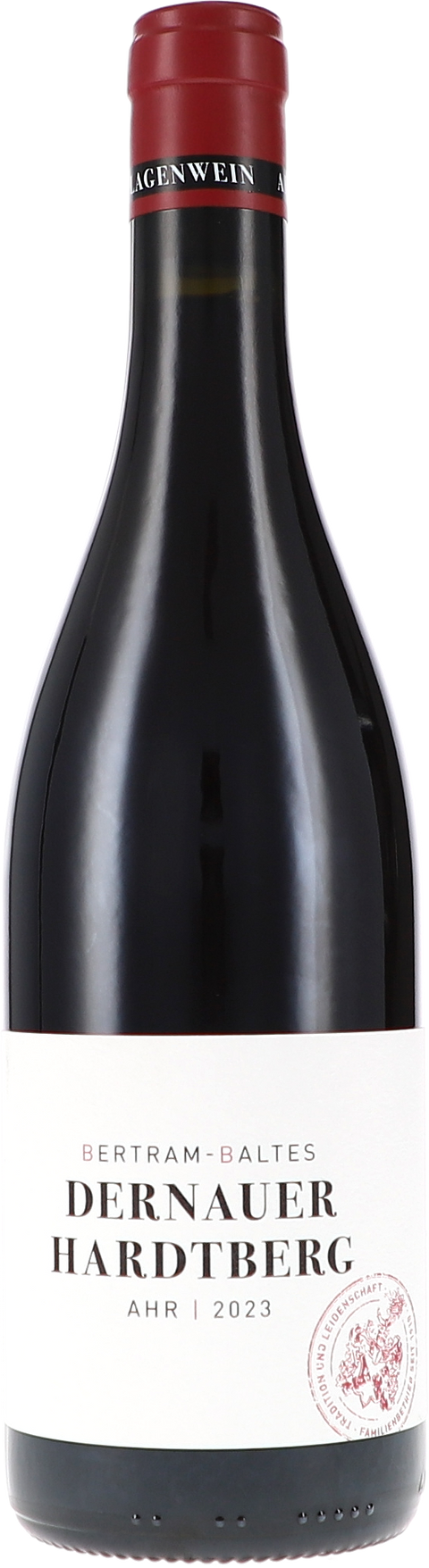 Weinflasche Bertram-Baltes Dernauer Hardtberg, Rotwein von der Ahr