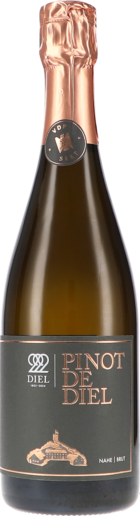 Weinflasche Diel Pinot de Diel Sekt Brut, N°004 Tirage, Schaumwein von der Nahe